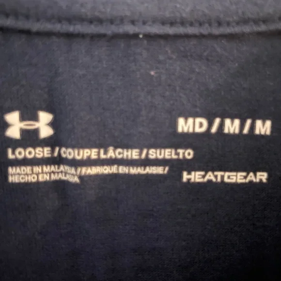Under Armour Men’s Pocket T-Shirt - Navy Blue - Medium - Picture 5 of 5